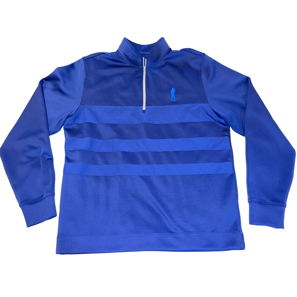 U Suck At Golf 1/4 Zip Pullover Long Sleeve Shirt Size L Blue
